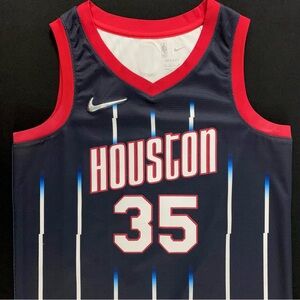 Nike Christian Wood Houston Rockets #35 Navy Blue City Swingman Jersey 40 Mens S